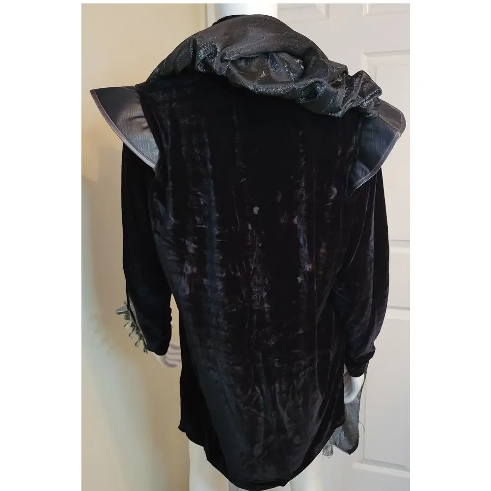Spirit Halloween Costume Deluxe Skeleton King Shirt w/ Attached 55" Cape Size M - Picture 7 of 10